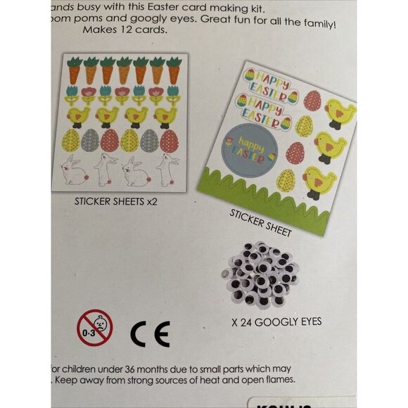 Easter Card Making Kit With Stickers Pompoms & Googly Eyes For Ages 7+ Planet Fr - Picture 7 of 9